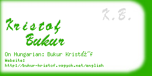 kristof bukur business card
